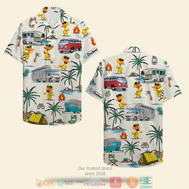 Camping_Duck_Campers__Duck_Pattern_Hawaiian_Shirt