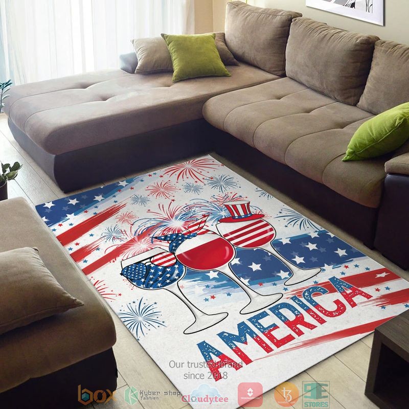 Champagne_glass_America_Indepence_day_Rug