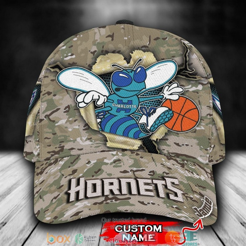 Charlotte_Hornets_Camo_Mascot_NBA_Custom_Name_Cap