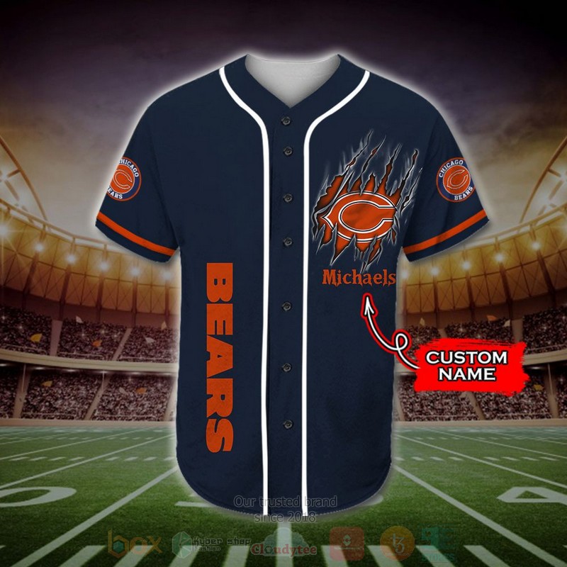 Chicago_Bears_Mascot_NFL_Custom_Name_Baseball_Jersey_1