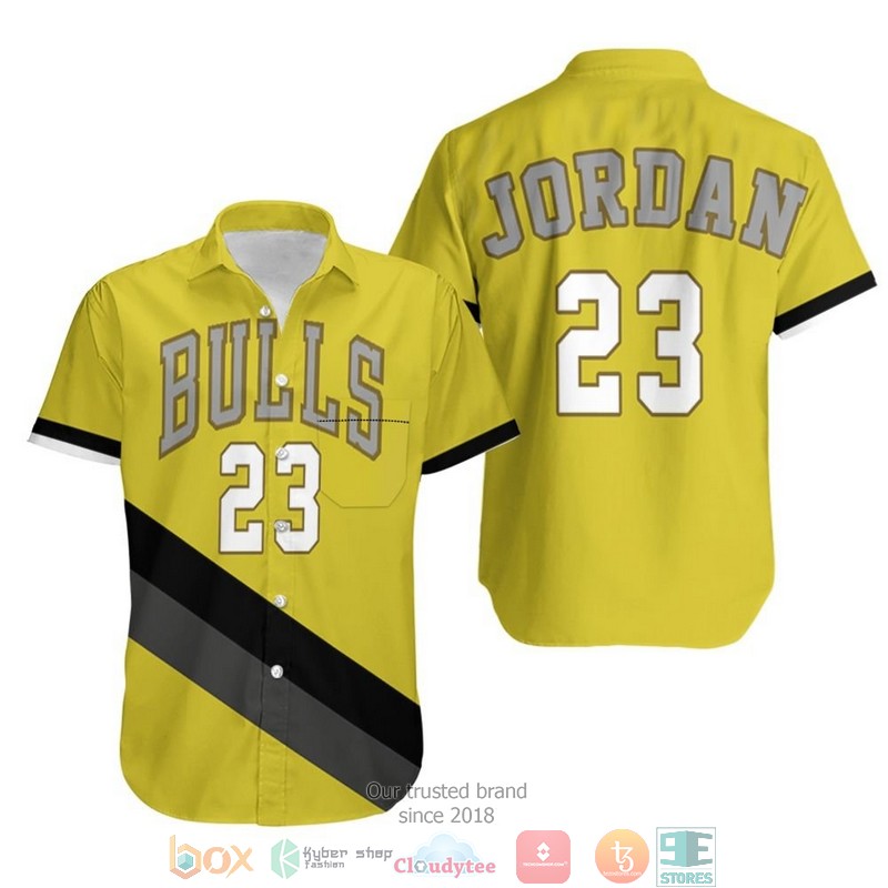 Chicago_Bulls_Michael_Jordan_23_Nba_Gold_Jersey_Hawaiian_Shirt
