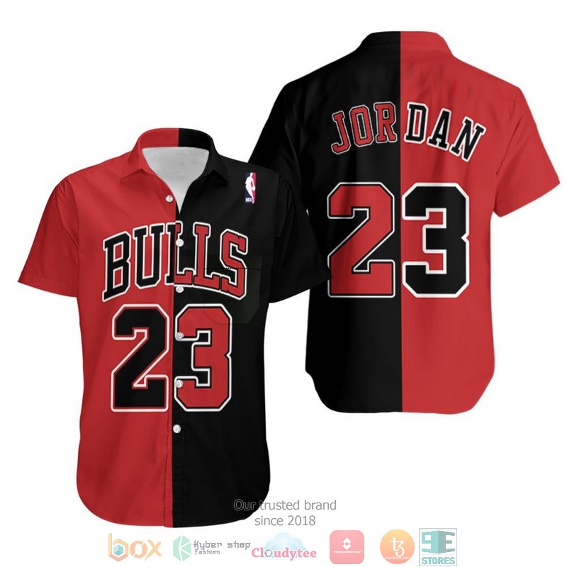 Chicago_Bulls_Michael_Jordan_23_Nba_Throwback_Split_Edition_Red_Black_Jersey_Inspired_Style_Hawaiian_Shirt