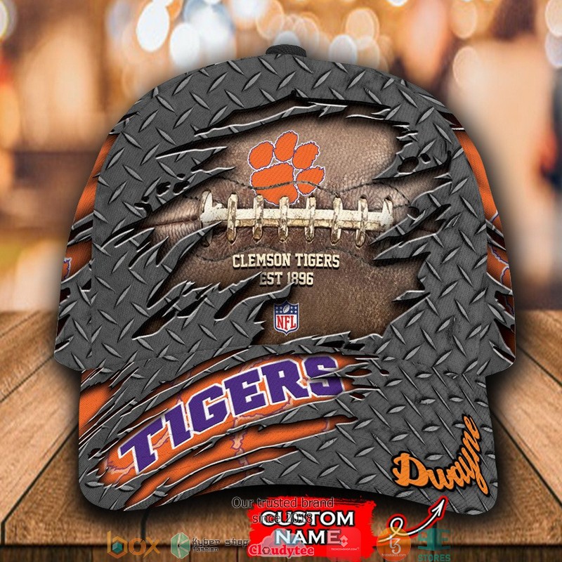 Clemson_Tigers_Luxury_NCAA1_Grey_Custom_Name_Cap