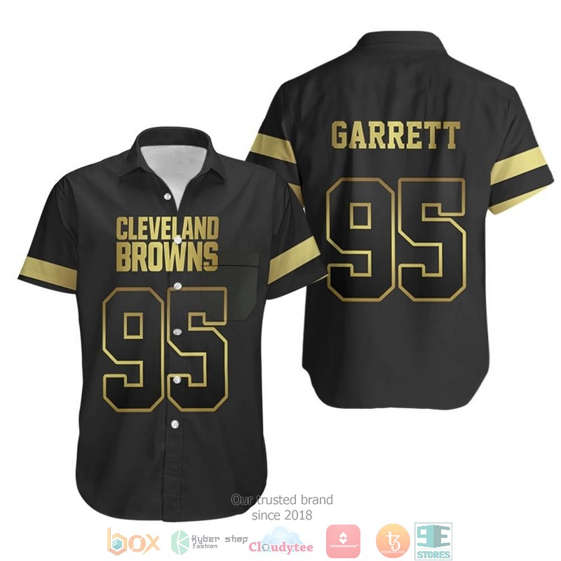 Cleveland_Browns_95_Myles_Garrett_Black_Golden_Edition_Vapor_Untouchable_Limited_Jersey_Inspired_Style_Hawaiian_Shirt