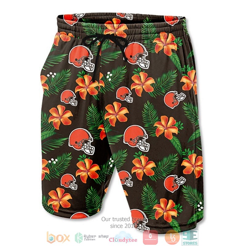Cleveland_Browns_Hibiscus_Hawaiian_Shorts