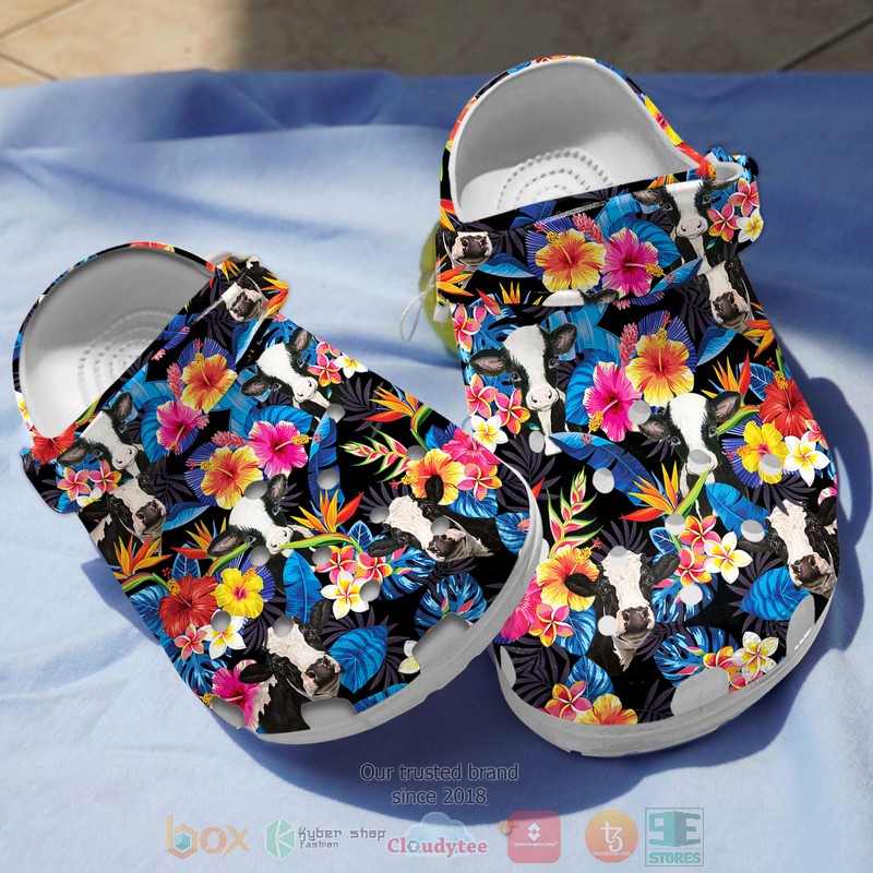 Cow_Tropical_Collection_Floral_Crocs_Crocband_Shoes