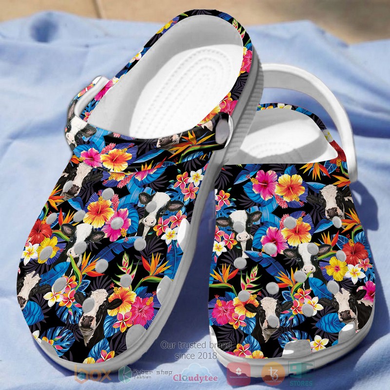 Cow_Tropical_Collection_Floral_Crocs_Crocband_Shoes_1