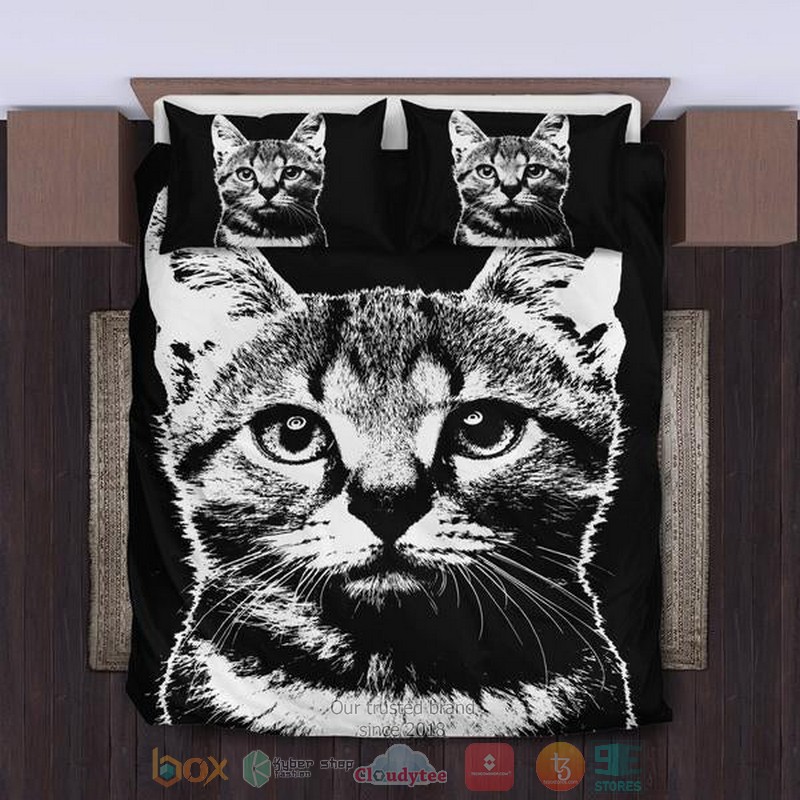 Cute_Cat_3D_Printed_black_Bedding_Sets