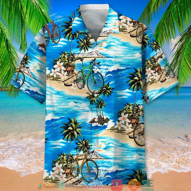 Cycling_Blue_Beach_Hawaiian_Shirt_1