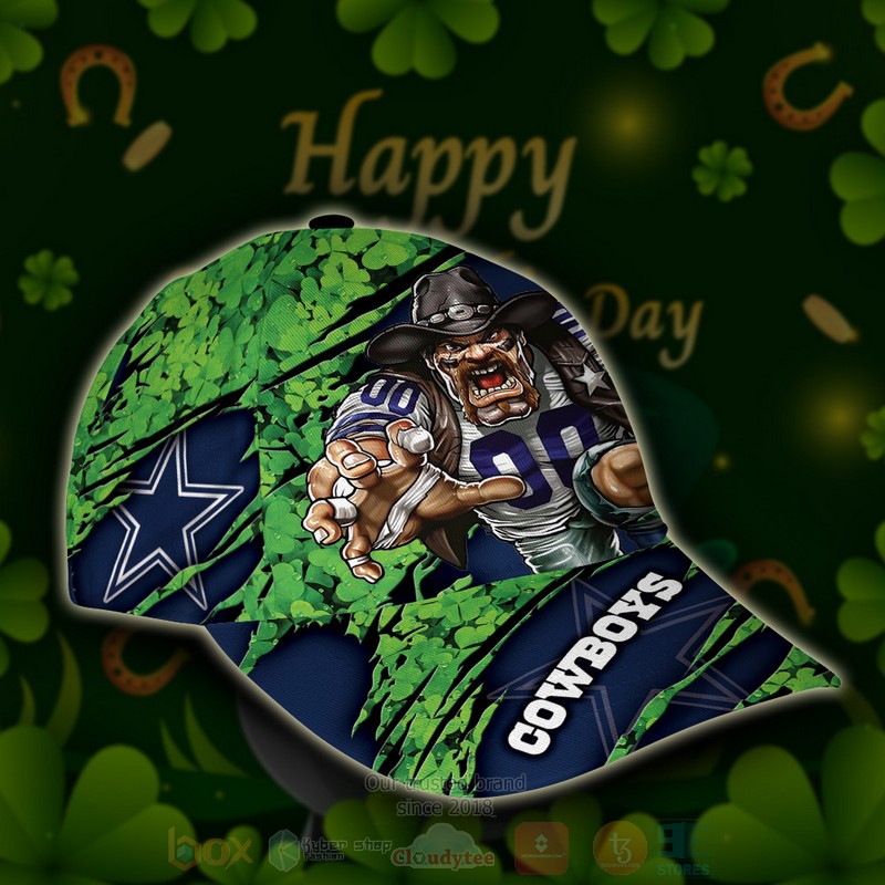 Dallas_Cowboys_St_Patrick_Day_NFL_Mascot_Custom_Name_Cap_1