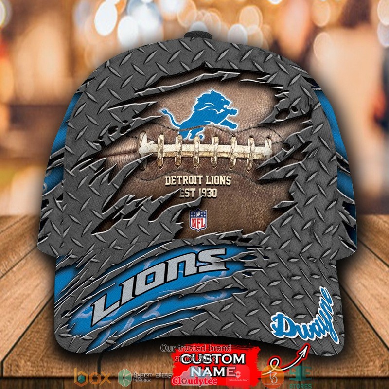 Detroit_Lions_Luxury_NFL_Grey_Custom_Name_Cap