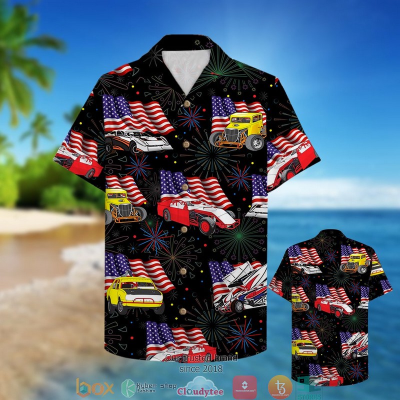 Dirt_Track_Racing_6_With_Car_And_Flag_Pattern_Hawaiian_shirt_1