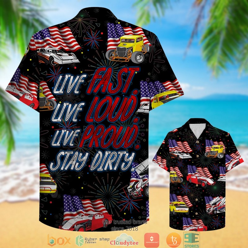 Dirt_Track_Racing_Live_Fast_Live_Loud_Live_Proud_Stay_Dirty_6_With_Car_And_Flag_Pattern_Hawaiian_shirt_1