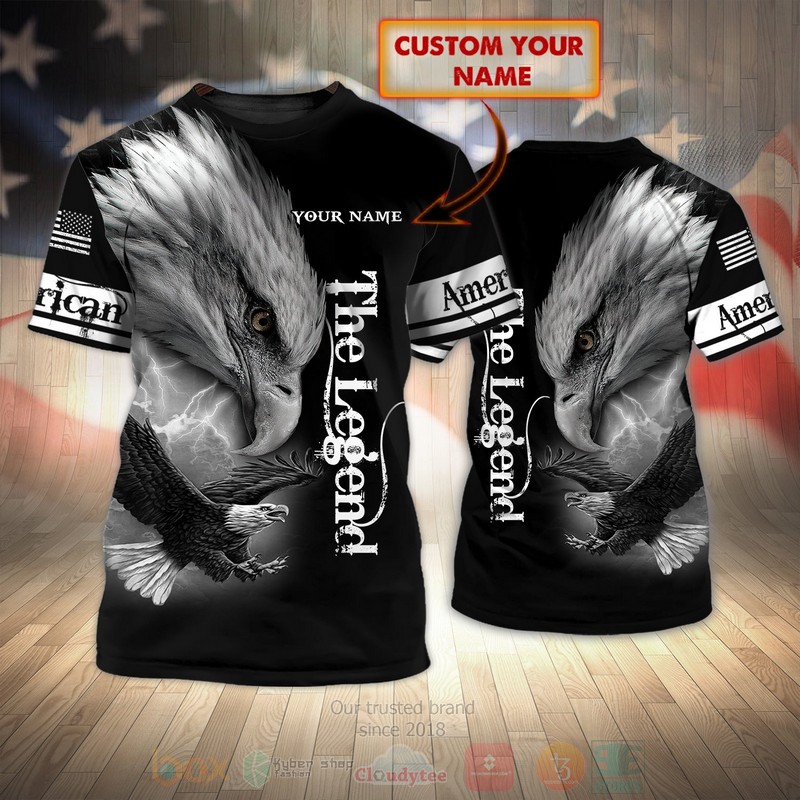Eagle_The_Legend_Custom_Name_Black_T-Shirt