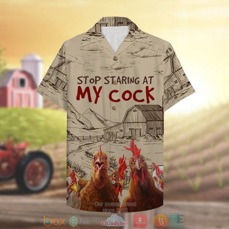 Farmer_Chicken_Stop_staring_at_my_cock_Funny_Hawaiian_Shirt_1