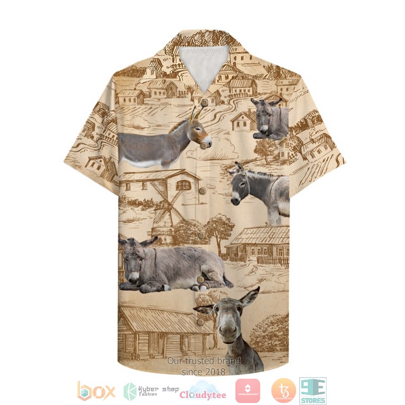 Farmer_Donkey_with_donkey_and_farm_pattern_Hawaiian_Shirt