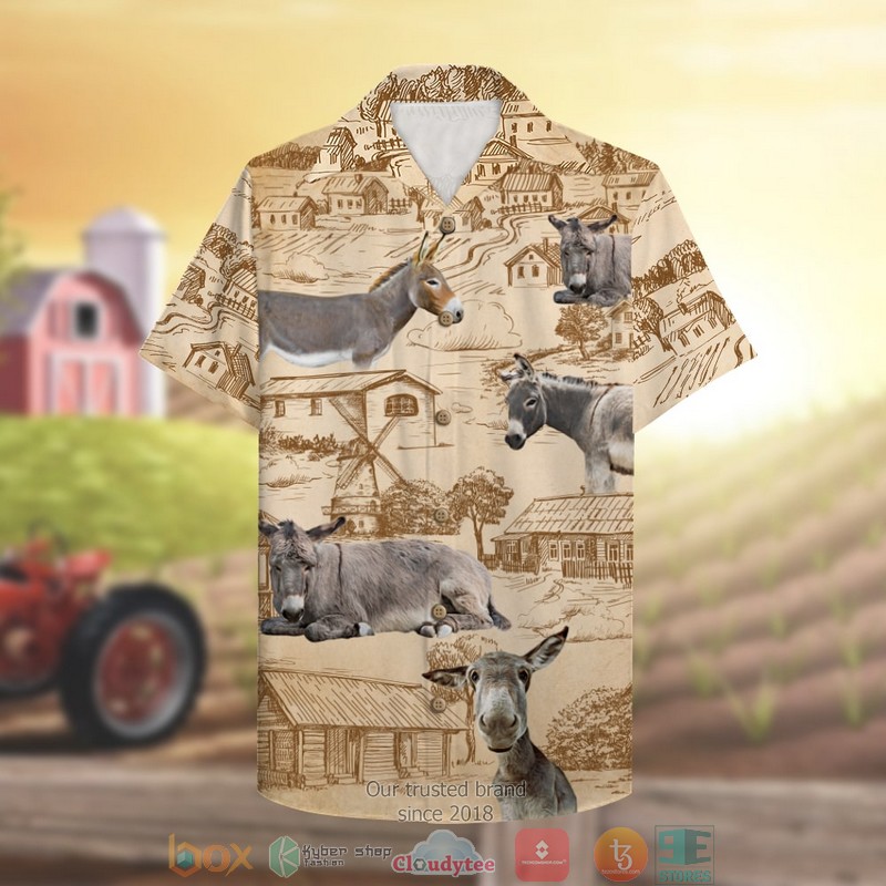 Farmer_Donkey_with_donkey_and_farm_pattern_Hawaiian_Shirt_1