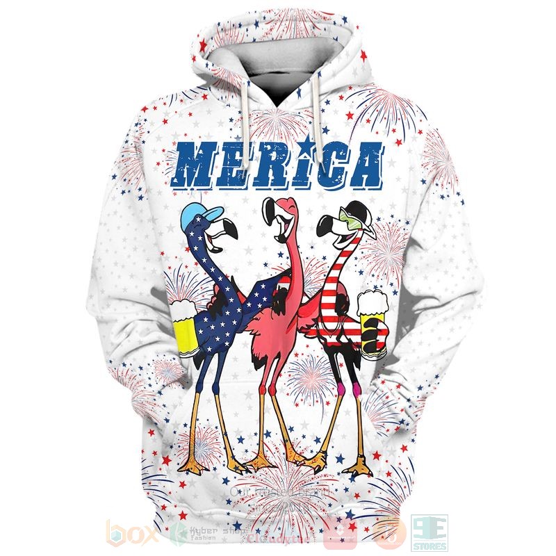 Flamingo_Drinking_Beer_Independence_Day_3D_Hoodie_Shirt