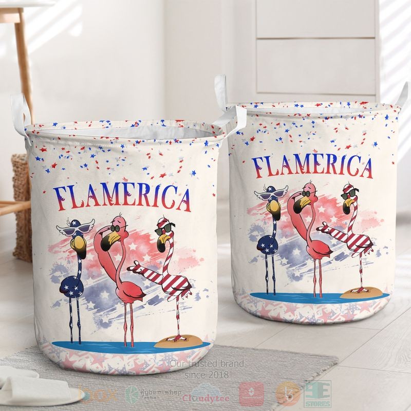 Flamingos_Flamerica_US_Independence_Day_Laundry_Basket