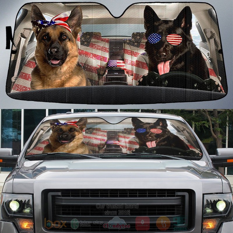 German_Shepherd_American_Flag_Independence_Day_Car_Sun_Shade