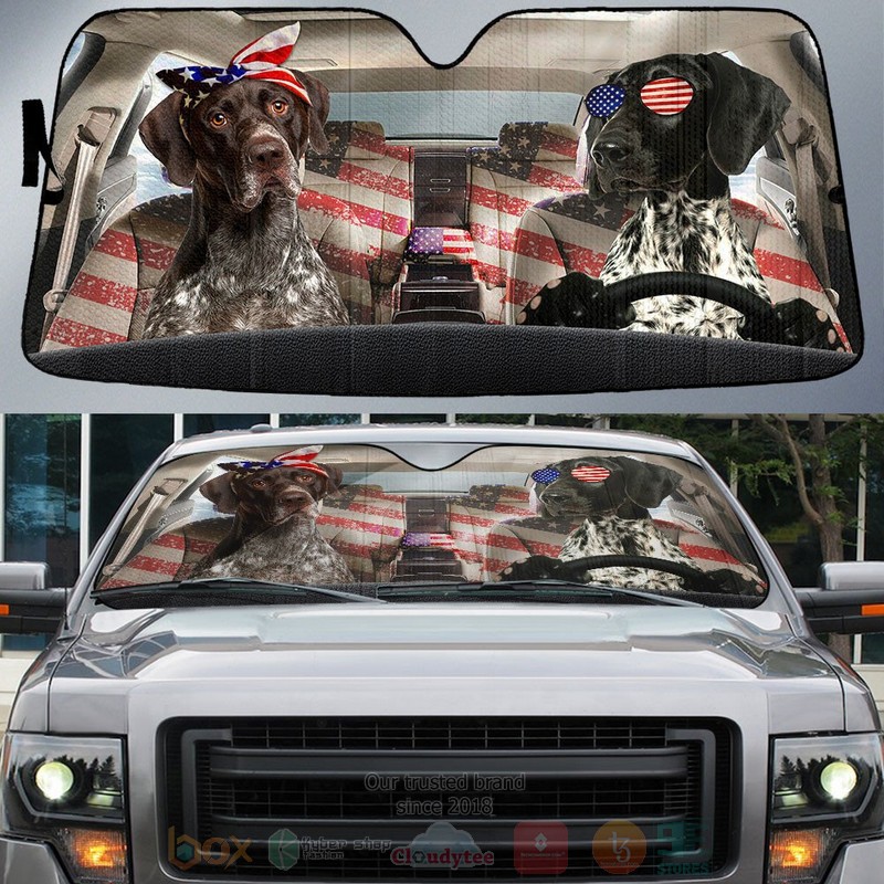 German_Shorthaired_Pointer_American_Flag_Independence_Day_Car_Sun_Shade