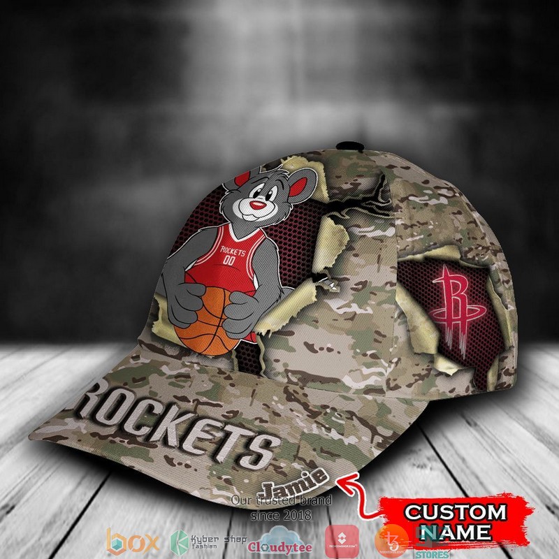 Houston_Rockets_Camo_Mascot_NBA_Custom_Name_Cap_1