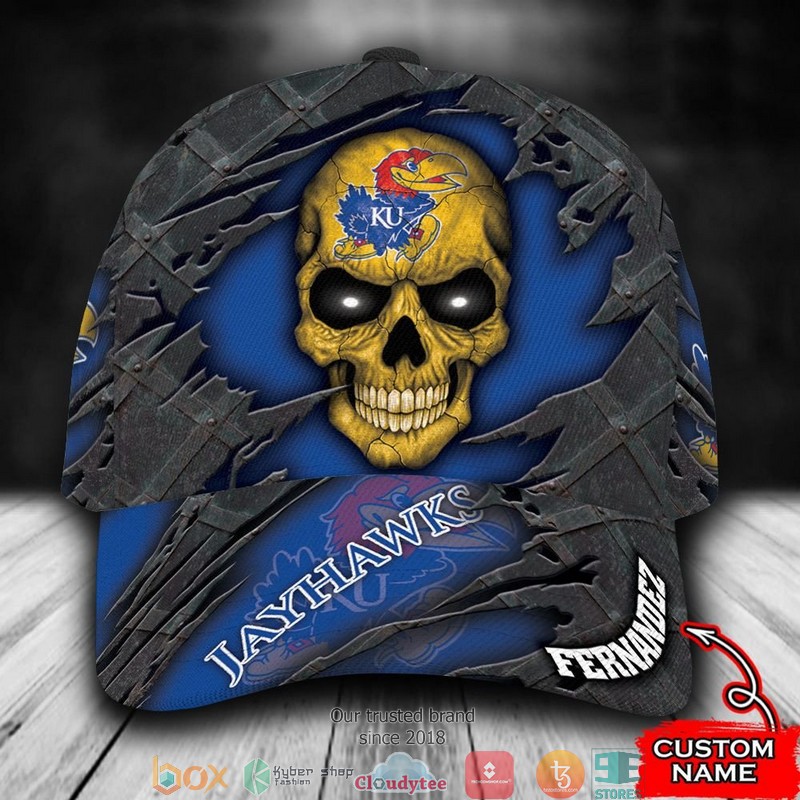 Kansas_Jayhawks_Skull_NCAA1_Custom_Name_Cap