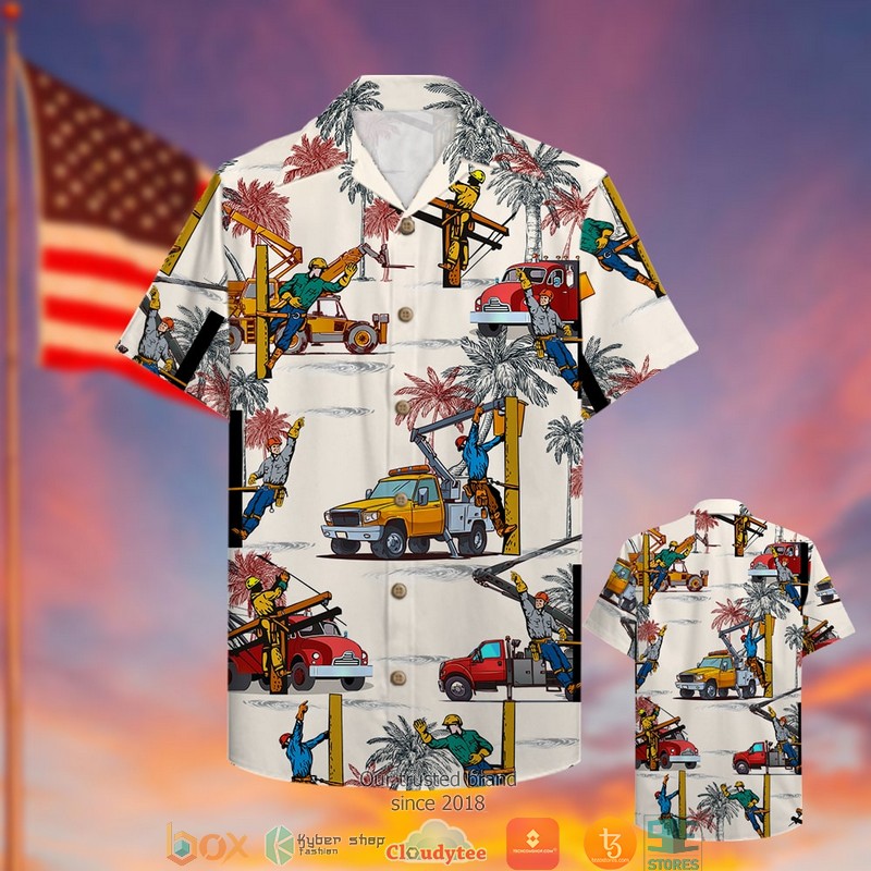Lineman_With_Bucket_Truck_Pattern_Hawaiian_shirt_1
