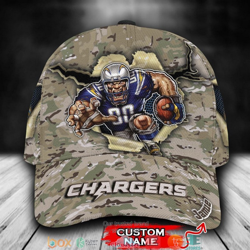 Los_Angeles_Chargers_CAMO_Mascot_NFL_Custom_Name_Cap