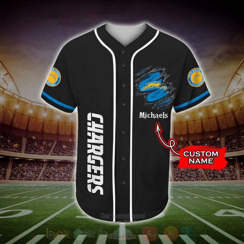 Los_Angeles_Chargers_NFL_Custom_Name_Baseball_Jersey_1