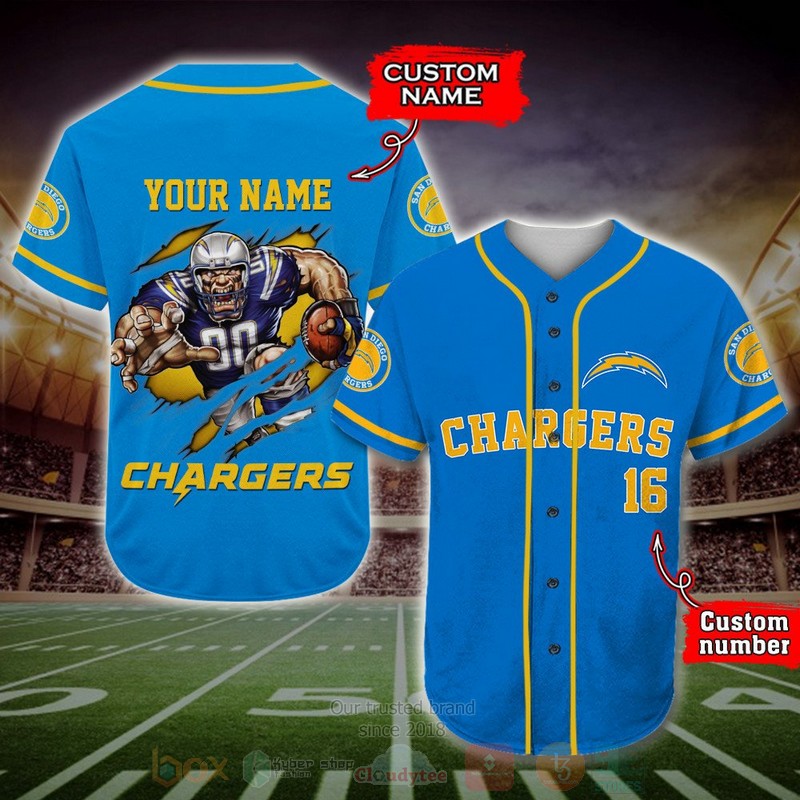 Los_Angeles_Chargers_NFL_Personalized_Baseball_Jersey