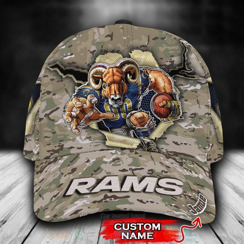 Los_Angeles_Rams_Camo_Mascot_NFL_Custom_Name_Cap