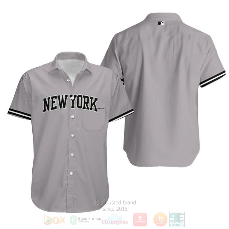 MLB_New_York_Yankees_Road_Flex_Base_Collection_Gray_Hawaiian_Shirt