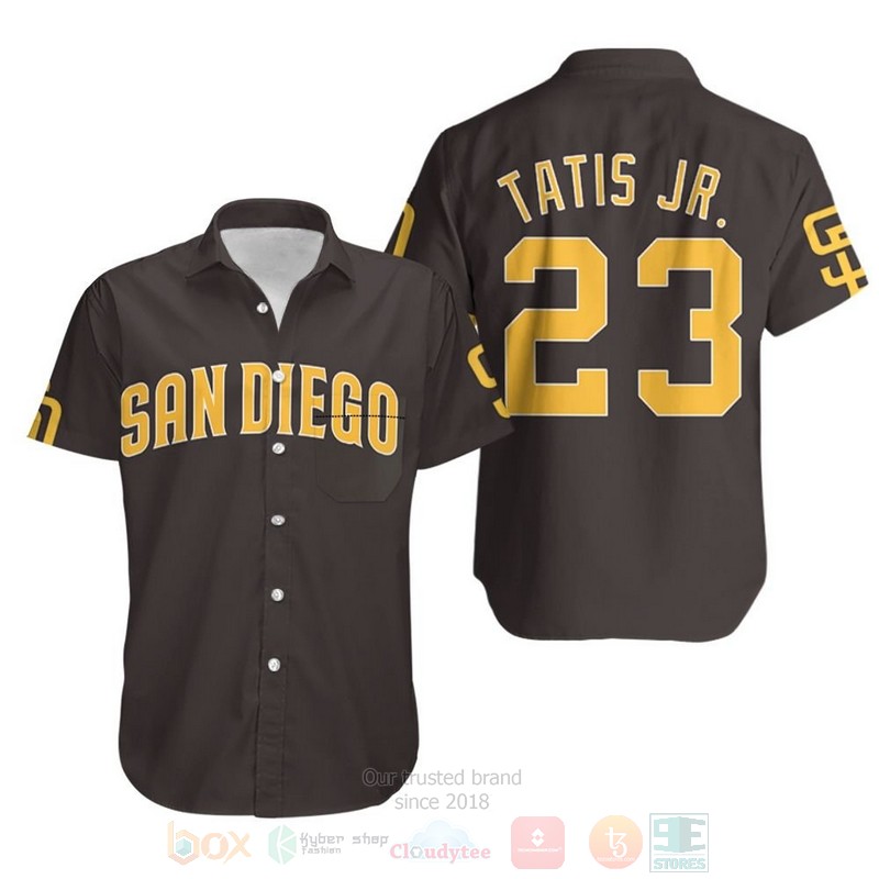 MLB_San_Diego_Padres_Fernando_Tatis_Jr_23_2020_Brown_Hawaiian_Shirt