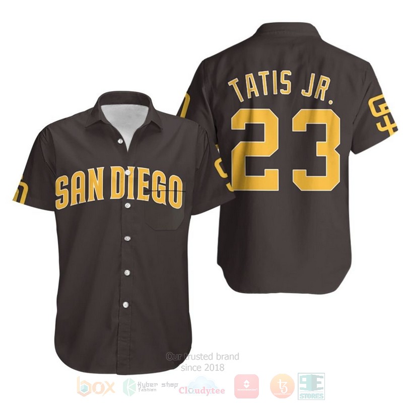 MLB_San_Diego_Padres_Fernando_Tatis_Jr_23_Brown_Hawaiian_Shirt