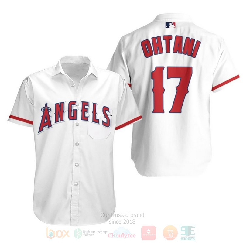 MLB_Shohei_Ohtani_Los_Angeles_Angels_White_Hawaiian_Shirt