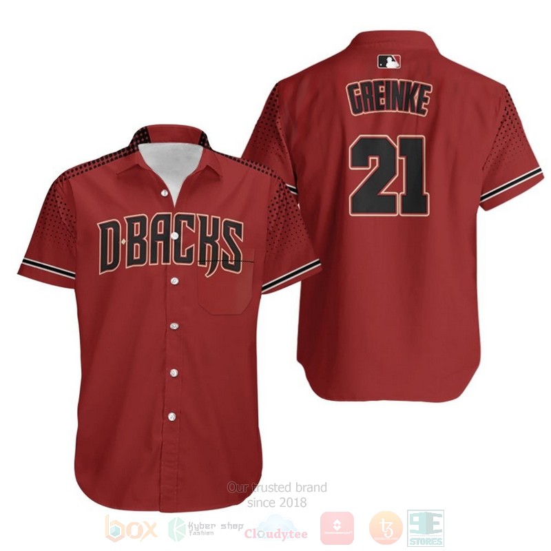 MLB_Zack_Greinke_Arizona_Diamondbacks_Sedona_Red_Black_Hawaiian_Shirt