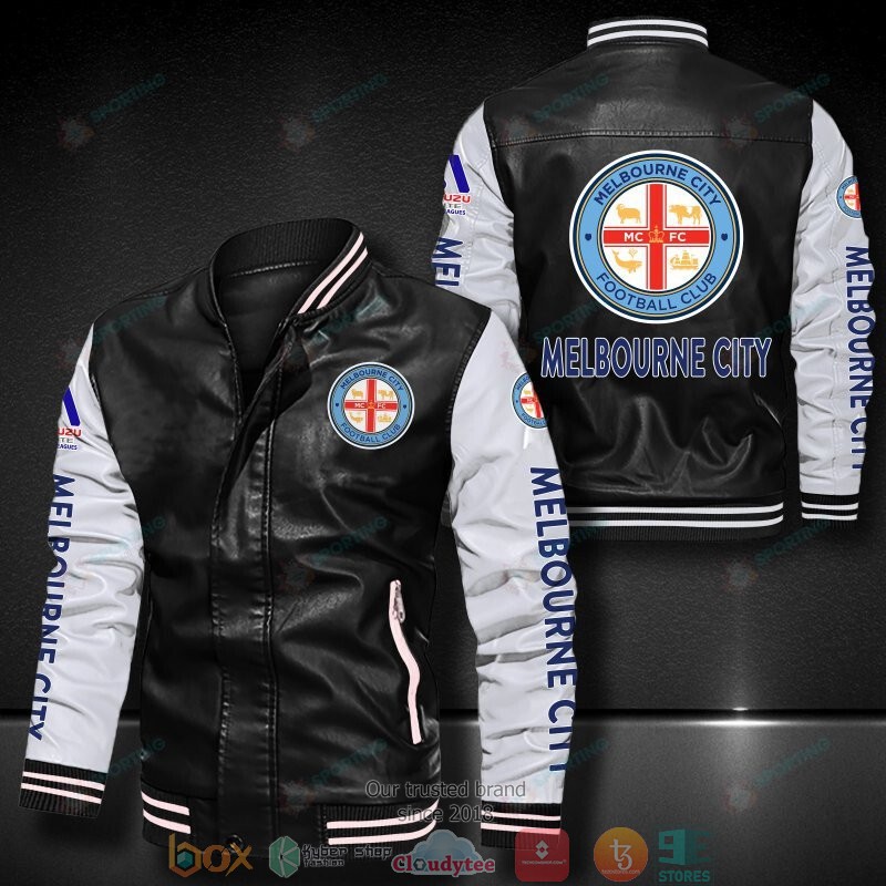 Melbourne_City_FC_logo_Leather_Bomber_Jacket