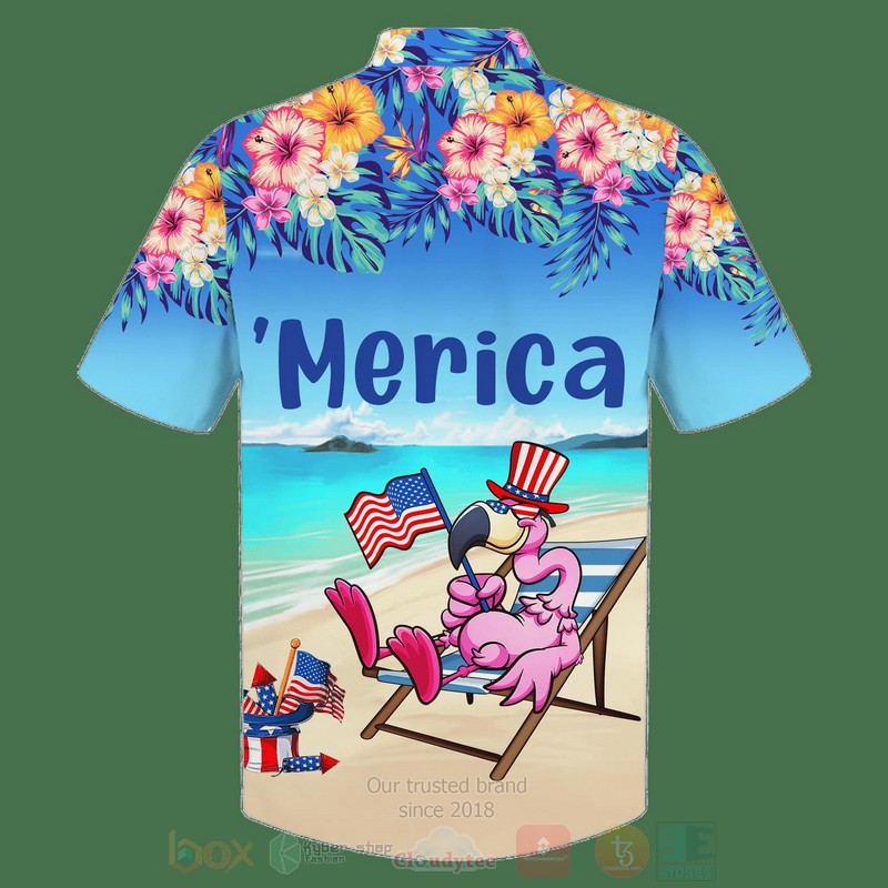 Merica_US_Flag_Flamingo_Hawaiian_Shirt_Short_1