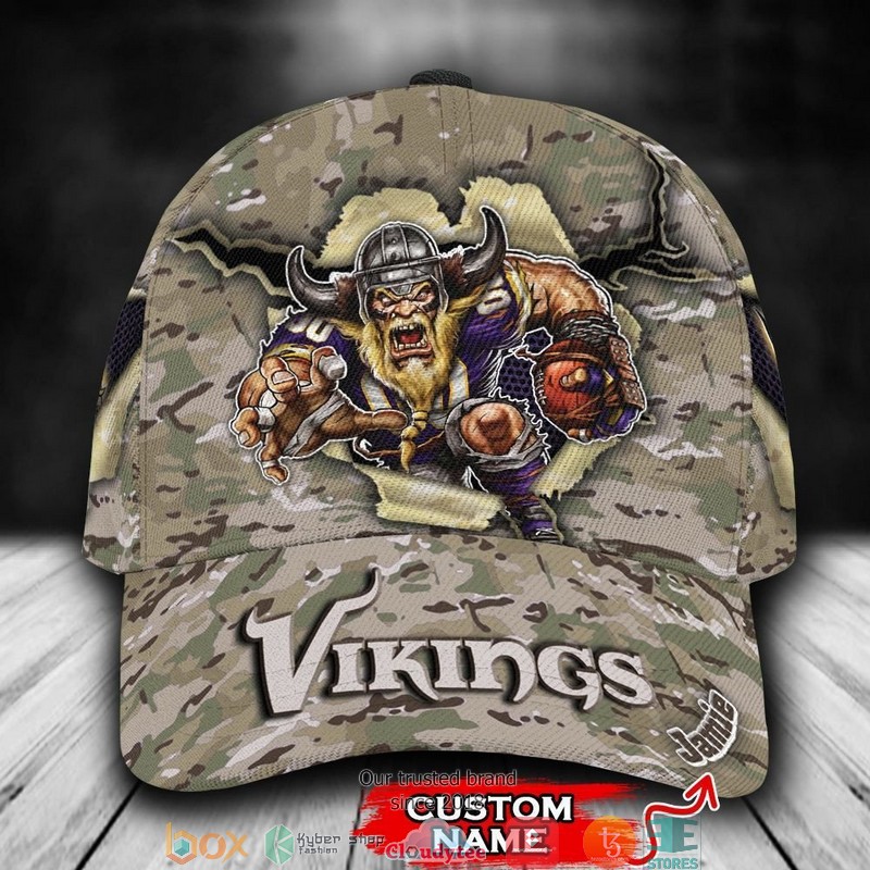 Minnesota_Vikings_CAMO_Mascot_NFL_Custom_Name_Cap