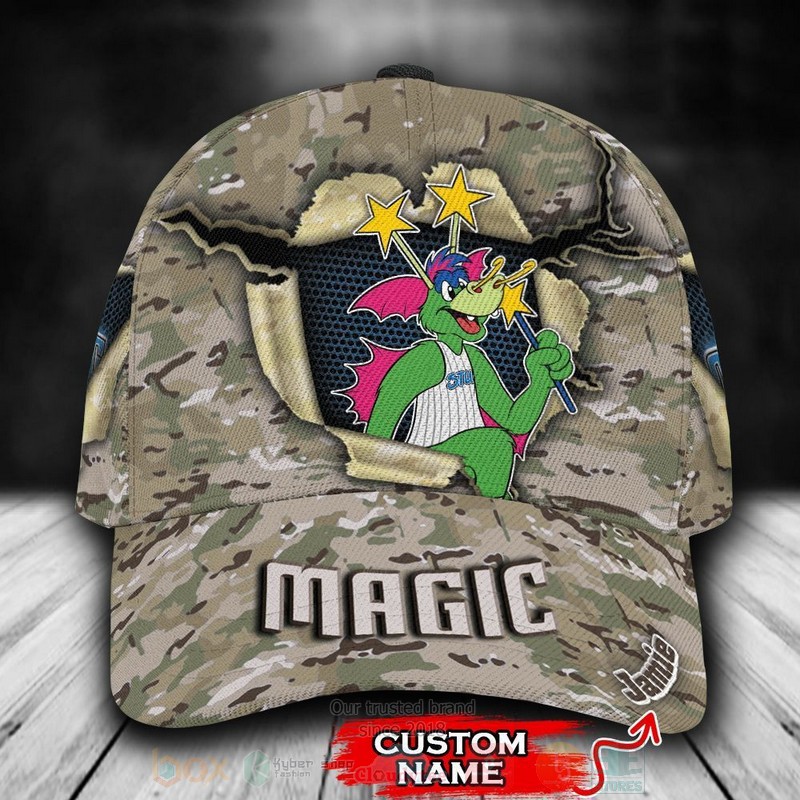 NBA_Orlando_Magic_Camo_Mascot_Custom_Name_Cap