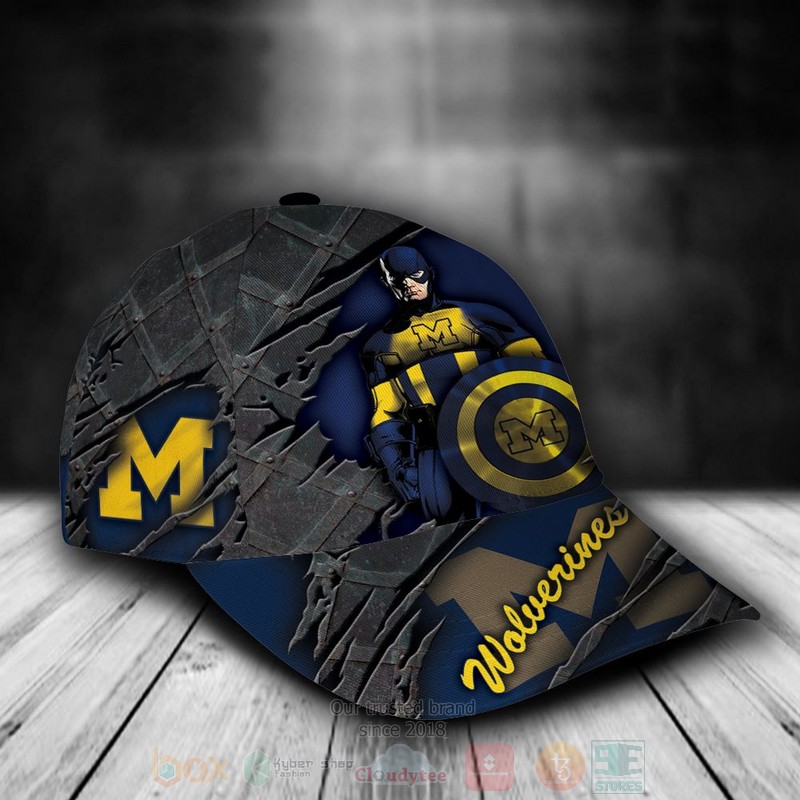 NCAA_Michigan_Wolverines_Captain_America_Custom_Name_Cap_1