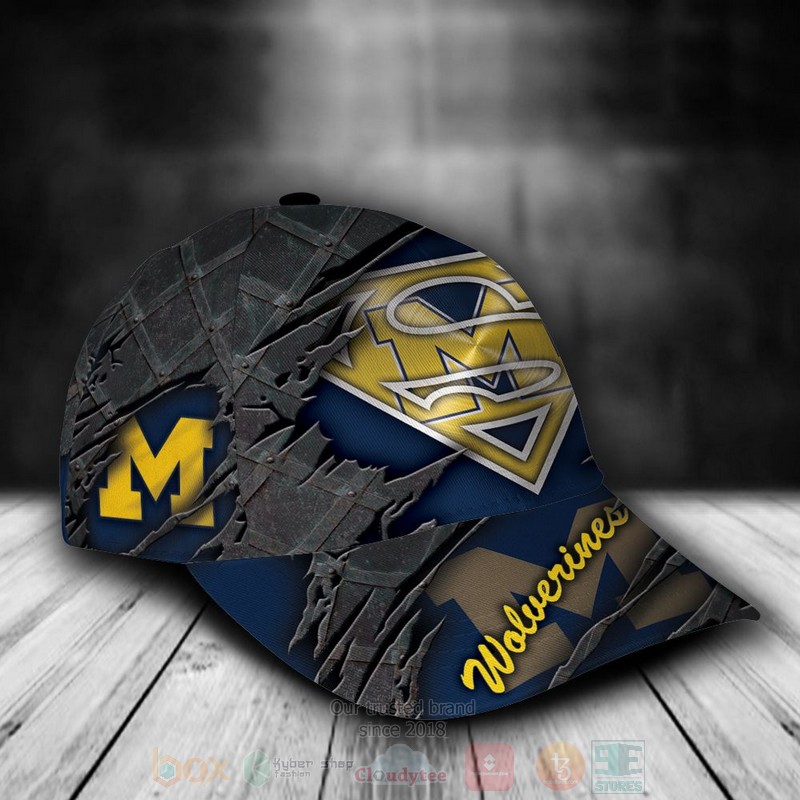 NCAA_Michigan_Wolverines_Superman_Custom_Name_Cap_1