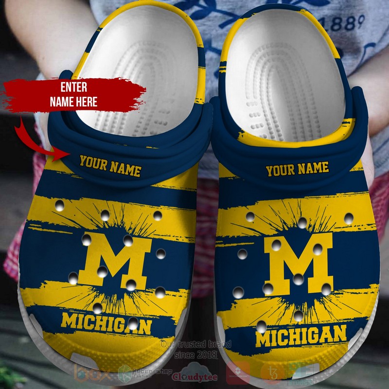 NCAA_Michigan_Wolverines_football_Custom_Name_Crocband_Crocs_Clog_Shoes