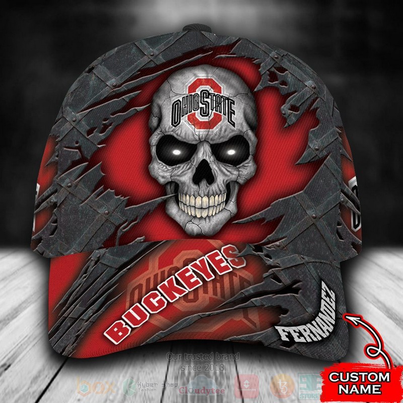 NCAA_Ohio_State_Buckeyes_Skull_Custom_Name_Cap