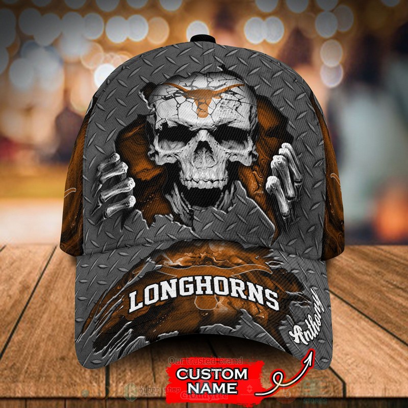 NCAA_Texas_Longhorns_Skull_Custom_Name_Cap