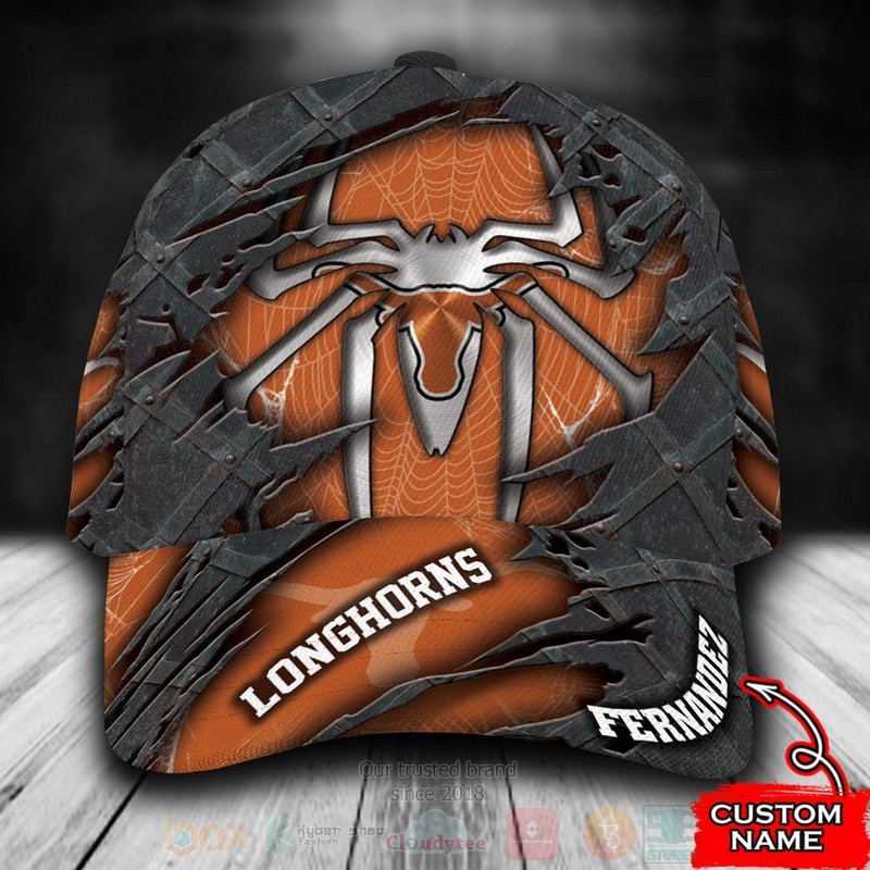 NCAA_Texas_Longhorns_Spiderman_Custom_Name_Cap