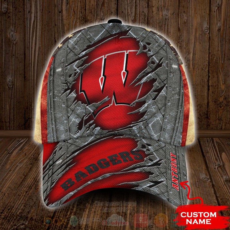 NCAA_Wisconsin_Badgers_Custom_Name_Cap