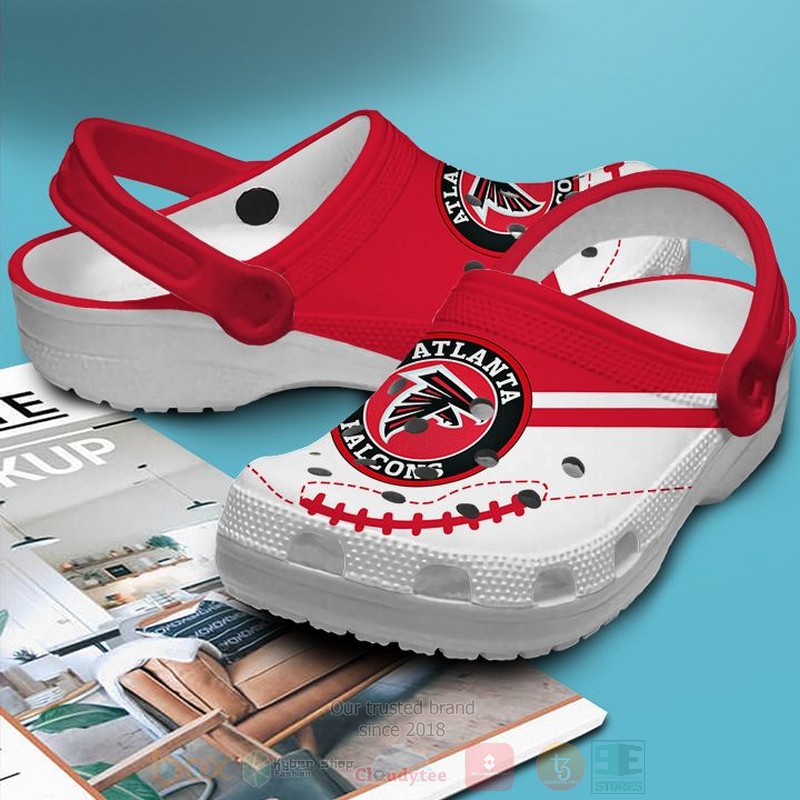 NFL_Atlanta_Falcons_Custom_Name_Red-White_Crocband_Crocs_Clog_Shoes_1