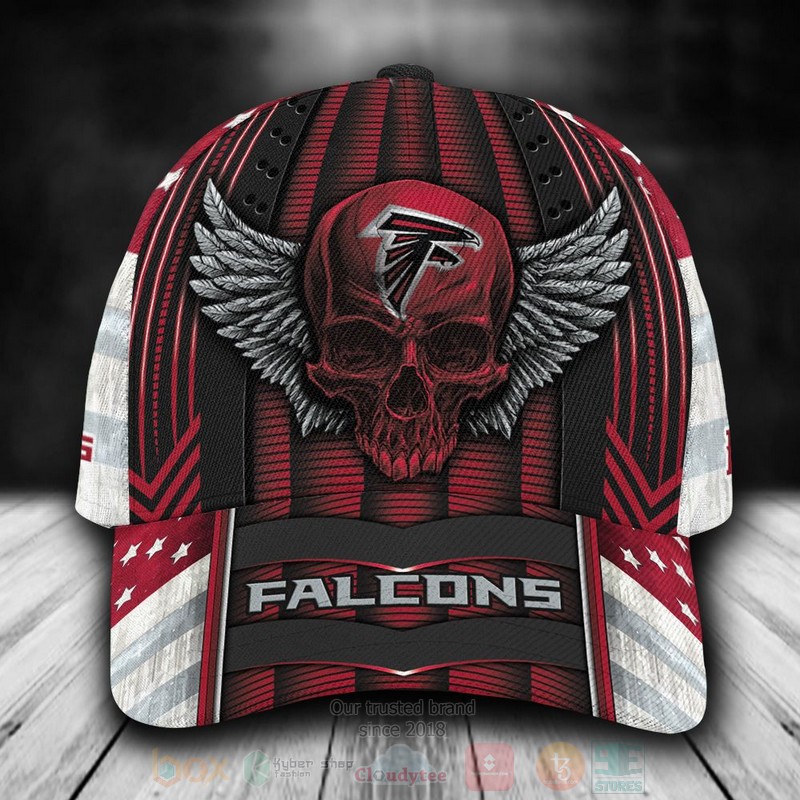 NFL_Atlanta_Falcons_Skull_Custom_Name_Red_Cap